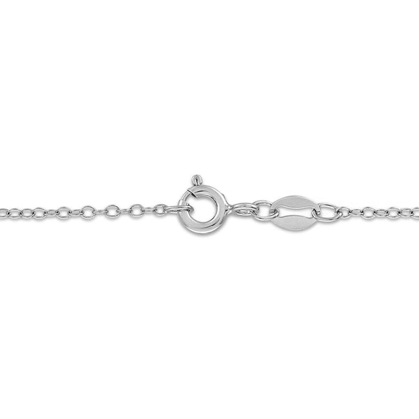 Crushed Blue Sapphire 18-inch Clover Pendant in Sterling Silver