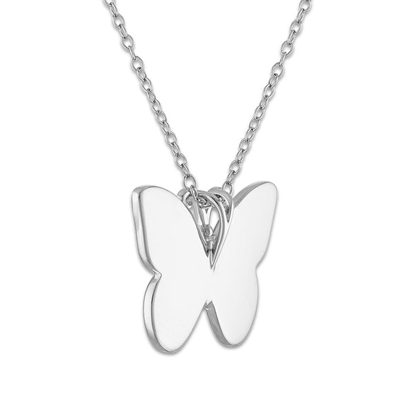 Crushed Amethyst 18-inch Butterfly Pendant in Sterling Silver
