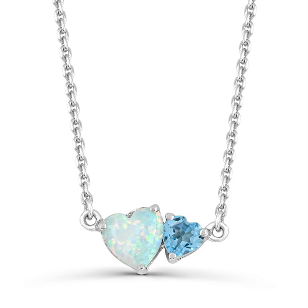 White Opal Fashion Necklace in 925 Silver