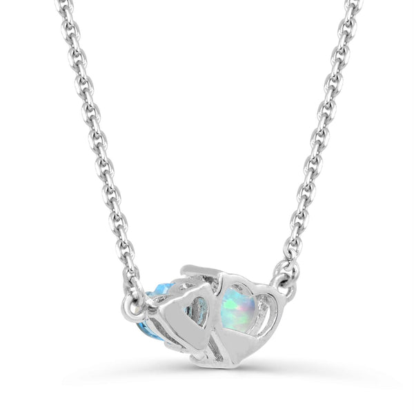 White Opal Fashion Necklace in 925 Silver