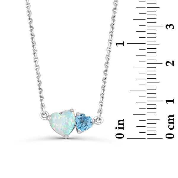 White Opal Fashion Necklace in 925 Silver