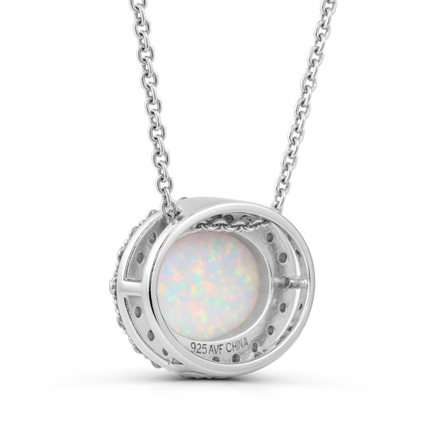 White Opal Fashion Pendant in 925 Silver