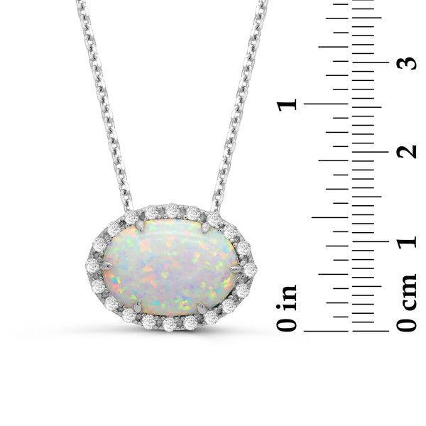 White Opal Fashion Pendant in 925 Silver