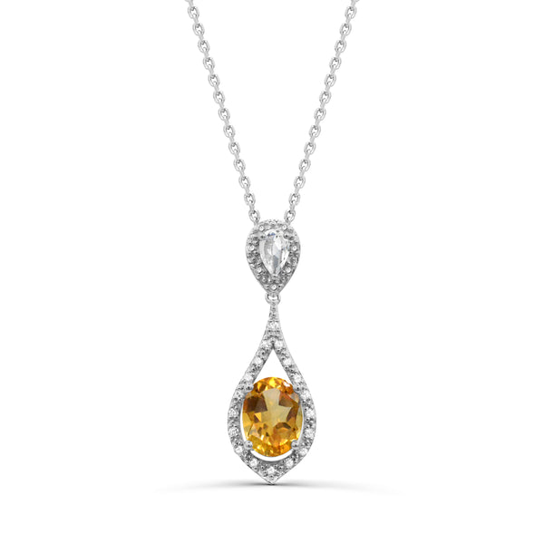 Yellow Citrine Fashion Pendant in 925 Silver