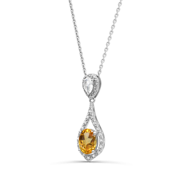 Yellow Citrine Fashion Pendant in 925 Silver