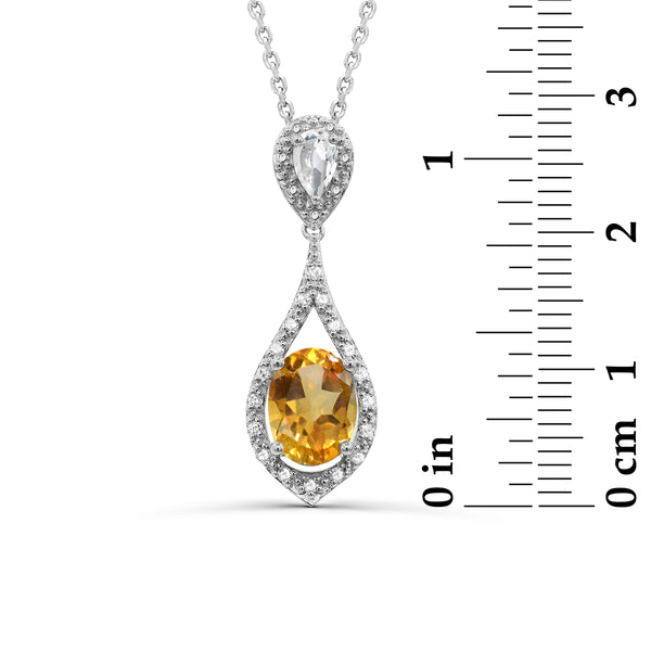 Yellow Citrine Fashion Pendant in 925 Silver