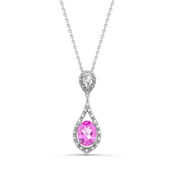 Pink Pink Sapphire Fashion Pendant in 925 Silver