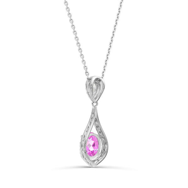 Pink Pink Sapphire Fashion Pendant in 925 Silver