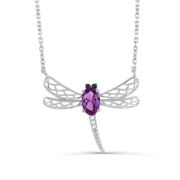 Purple Amethyst Fashion Necklace in 925 Silver