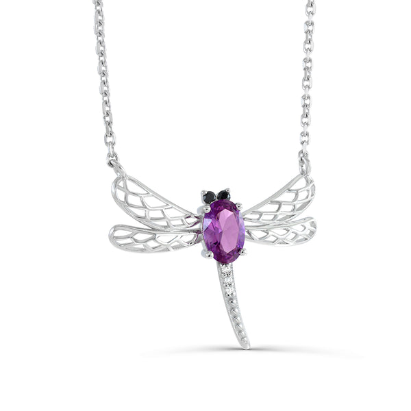 Purple Amethyst Fashion Necklace in 925 Silver