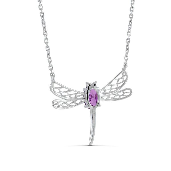 Purple Amethyst Fashion Necklace in 925 Silver