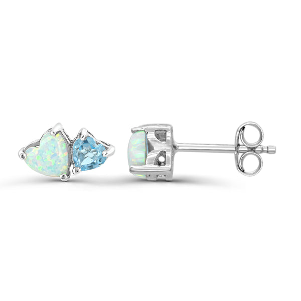 White Opal Fashion Earrings in 925 Silver