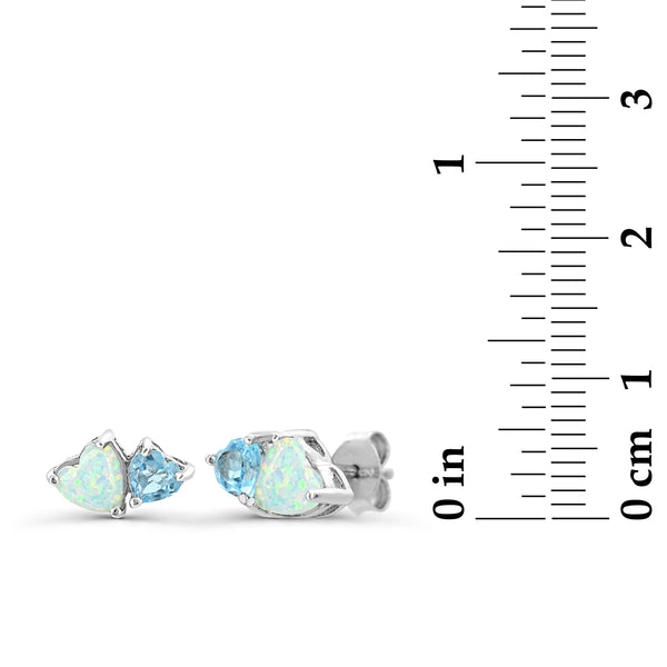 White Opal Fashion Earrings in 925 Silver