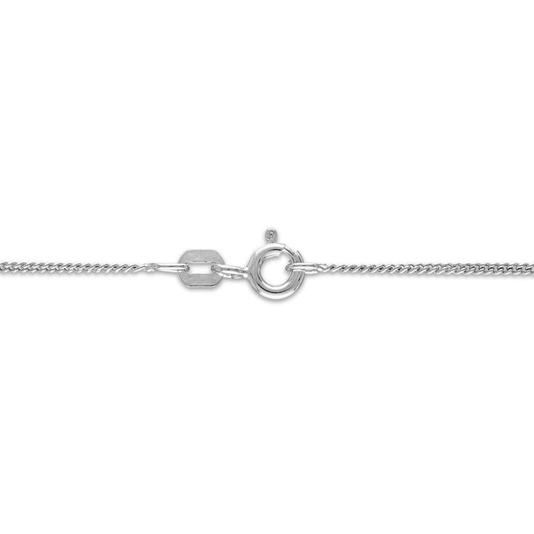 14MM Round Shell Pearl 18-inch Pendant in Rhodium Plated Sterling Silver