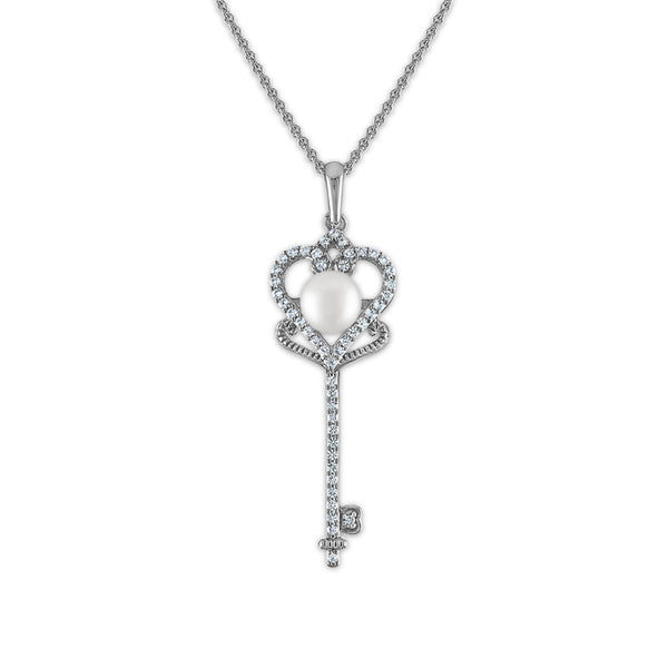 White Pearl Pendant in 925 Silver