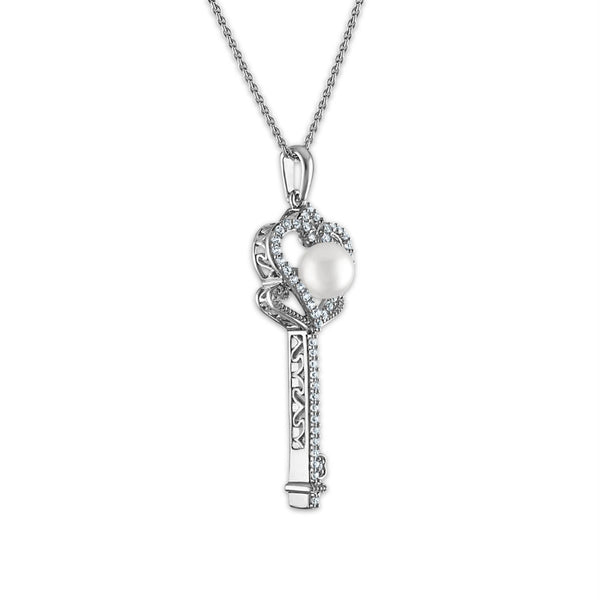 White Pearl Pendant in 925 Silver