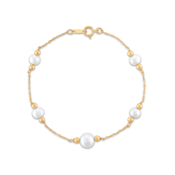 Fresh Water Pearl 7.5-inch Bracelet in 10KT Yellow Gold