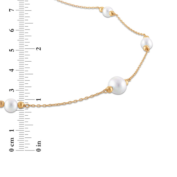 White Pearl Fashion Necklace in 10KT Gold
