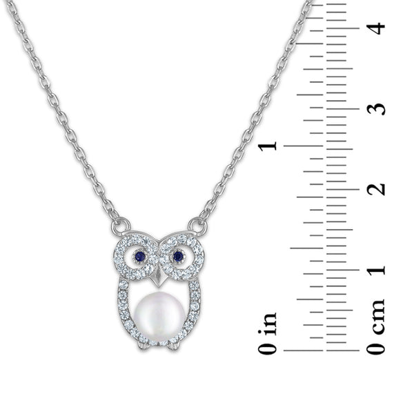 White Pearl Necklace in 925 Silver