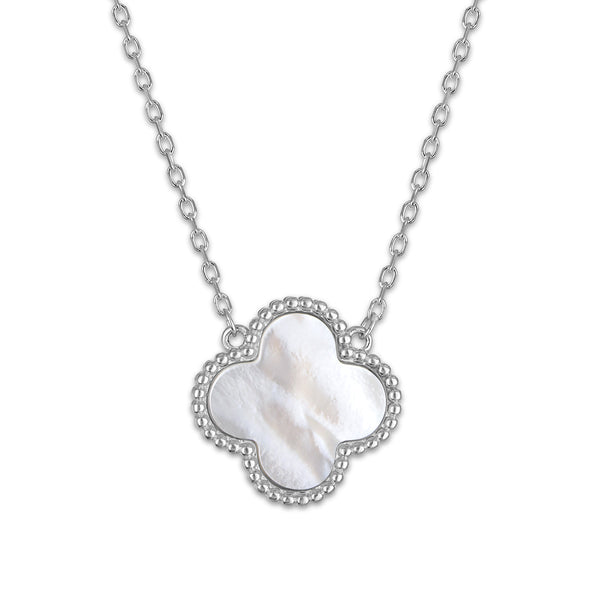 White Mother of Pearl Necklace in 925 Silver