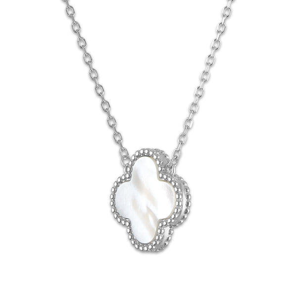 White Mother of Pearl Necklace in 925 Silver