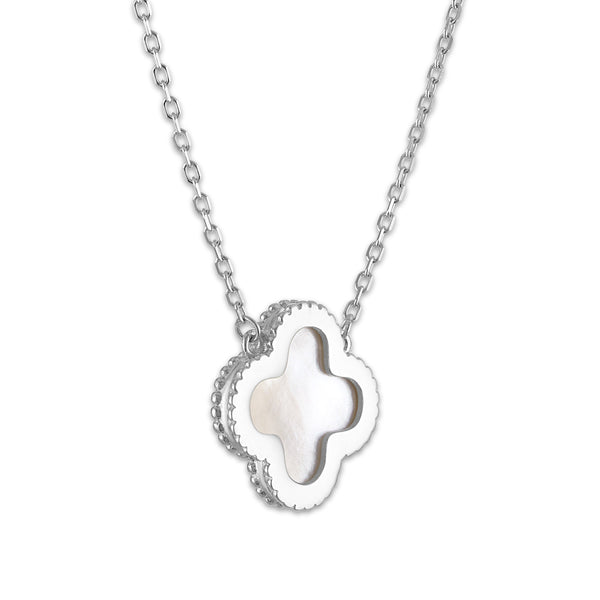 White Mother of Pearl Necklace in 925 Silver