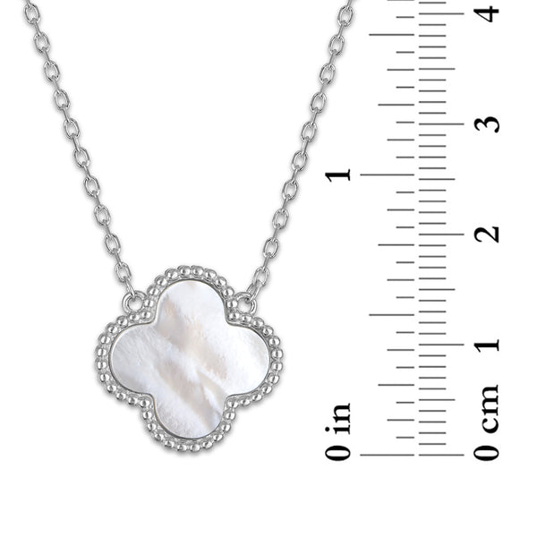 White Mother of Pearl Necklace in 925 Silver