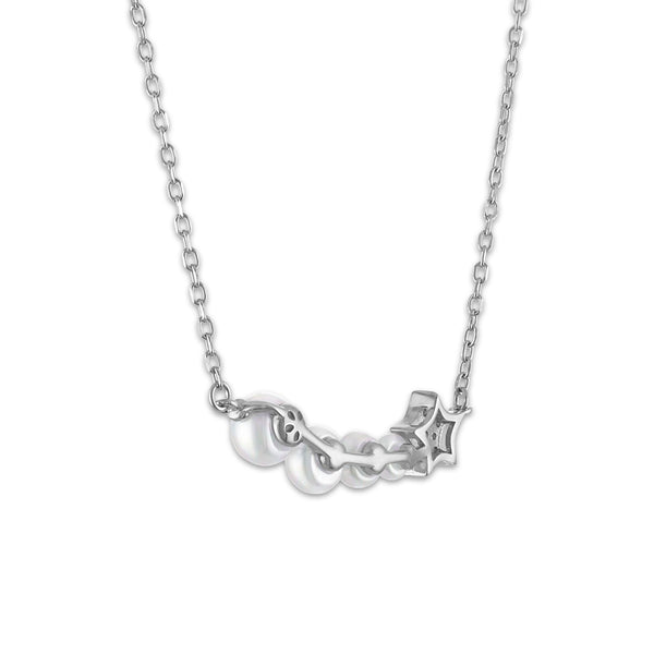 White Pearl Fashion Necklace in 925 Silver
