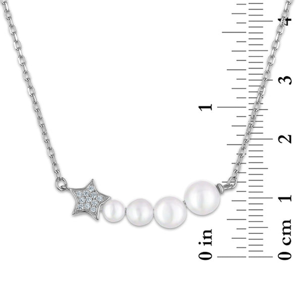 White Pearl Fashion Necklace in 925 Silver