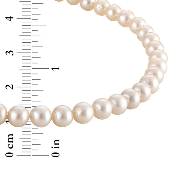 White Pearl Necklace in 14KT Gold