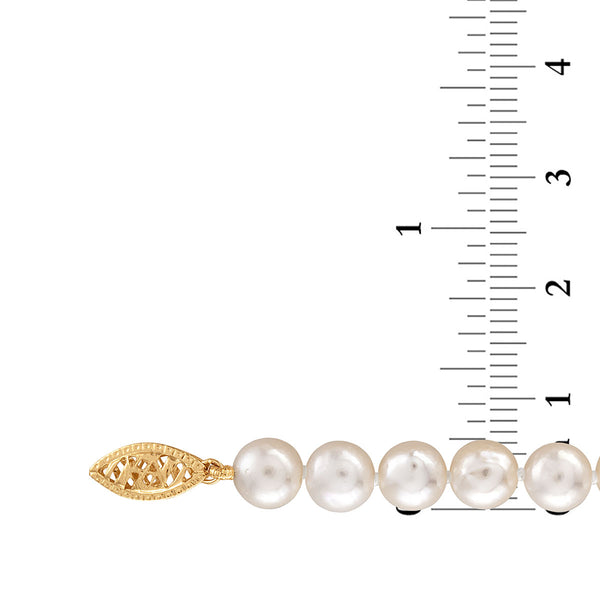 White Pearl Necklace in 14KT Gold