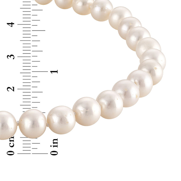 White Pearl Necklace in 14KT Gold