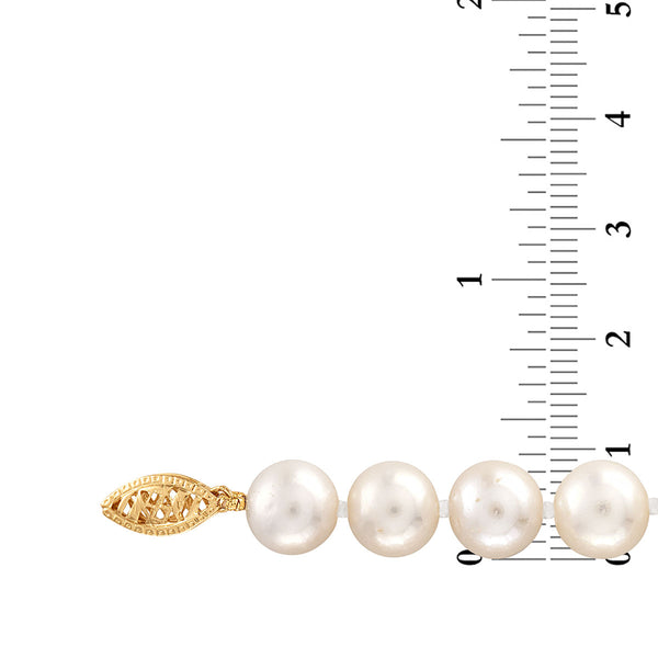 White Pearl Necklace in 14KT Gold
