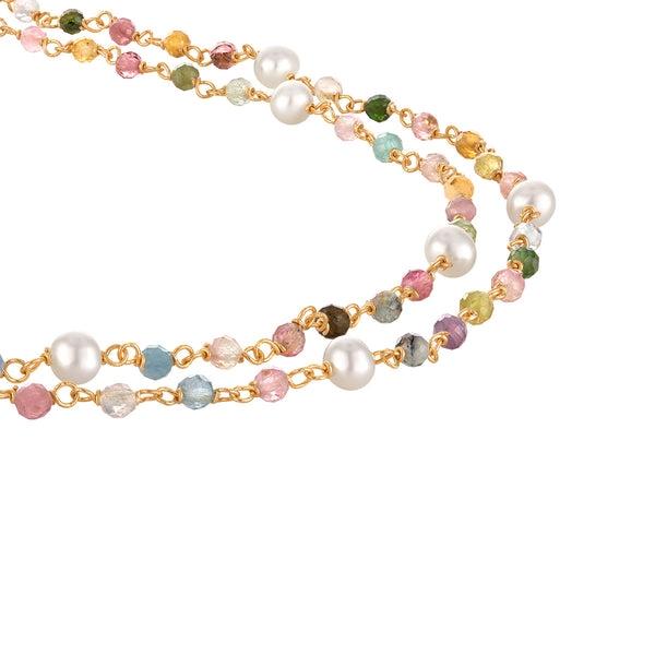 White Pearl Fashion Necklace in 925 Silver