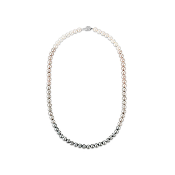 Grey Shell Pearl Fashion Necklace in 925 Silver