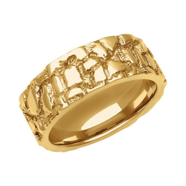 8MM Nugget Ring in 10KT Gold. Size 10