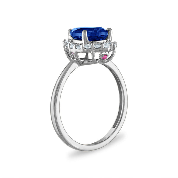 LoveSong EcoLove Pear Blue Sapphire and Diamond Ring