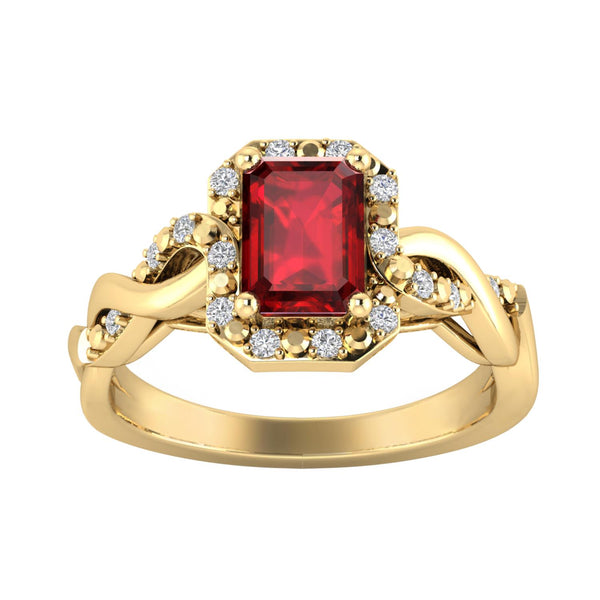 LoveSong EcoLove Ruby and Diamond Ring in 10KT Gold