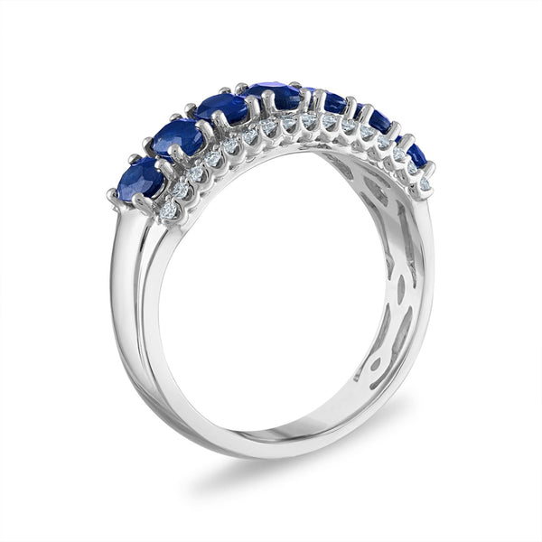 LoveSong Blue Sapphire and Diamond Ring in 10KT White Gold