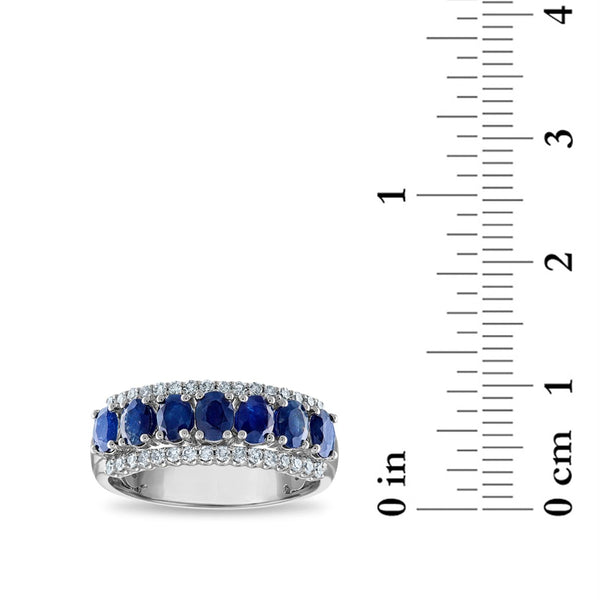 LoveSong Blue Sapphire and Diamond Ring in 10KT White Gold