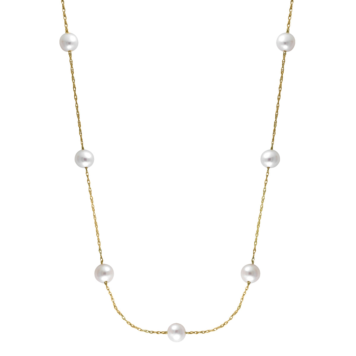 EFFY 6MM Round Fresh Water Pearl Ball 36-inch Beaded Necklace in 14KT Yellow Gold
