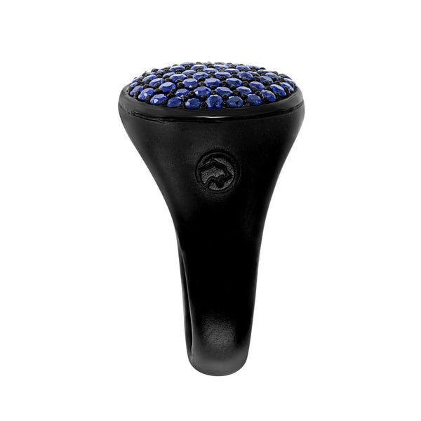 EFFY Round Blue Sapphire Fashion Ring in Black Ruthenium Plated Sterling Silver SIZE 10