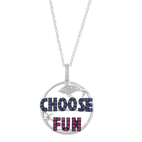 White Diamond Pendant in 925 Silver