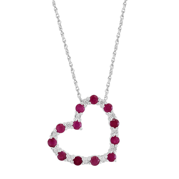White Diamond Hearts & Symbols Pendant in 925 Silver