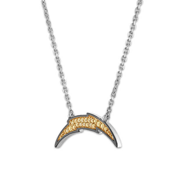 True Fans Fine Jewelry Los Angeles Chargers 18-inch Pendant in Sterling Silver