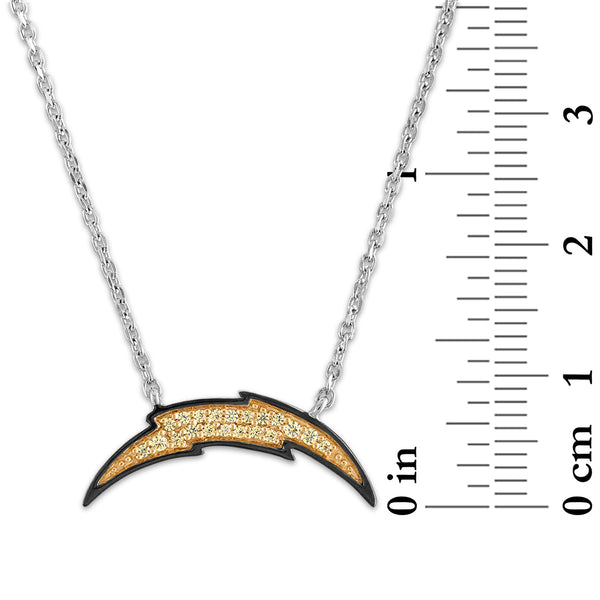 True Fans Fine Jewelry Los Angeles Chargers 18-inch Pendant in Sterling Silver
