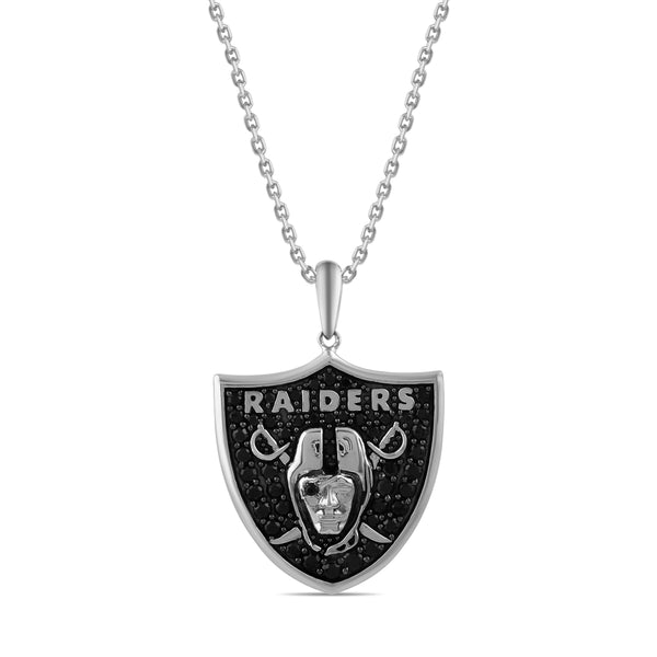 True Fans Fine Jewelry Las Vegas Raiders 18-inch Pendant in Sterling Silver