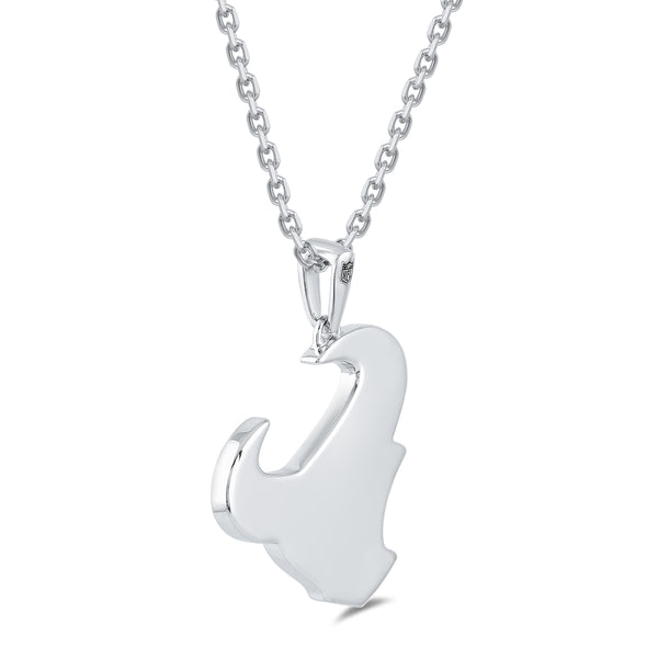 True Fans Fine Jewelry Houston Texans 18-inch Pendant in Sterling Silver