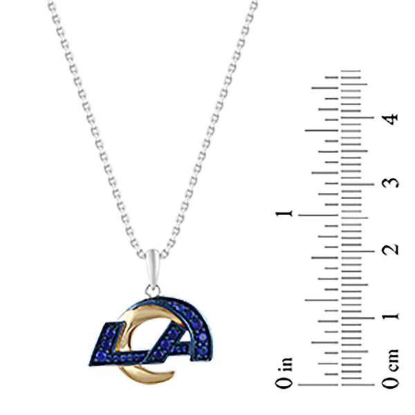 True Fans Fine Jewelry Los Angeles Rams 18-inch Pendant in Sterling Silver