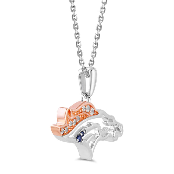 True Fans Fine Jewelry Denver Broncos 18-inch Pendant in Sterling Silver